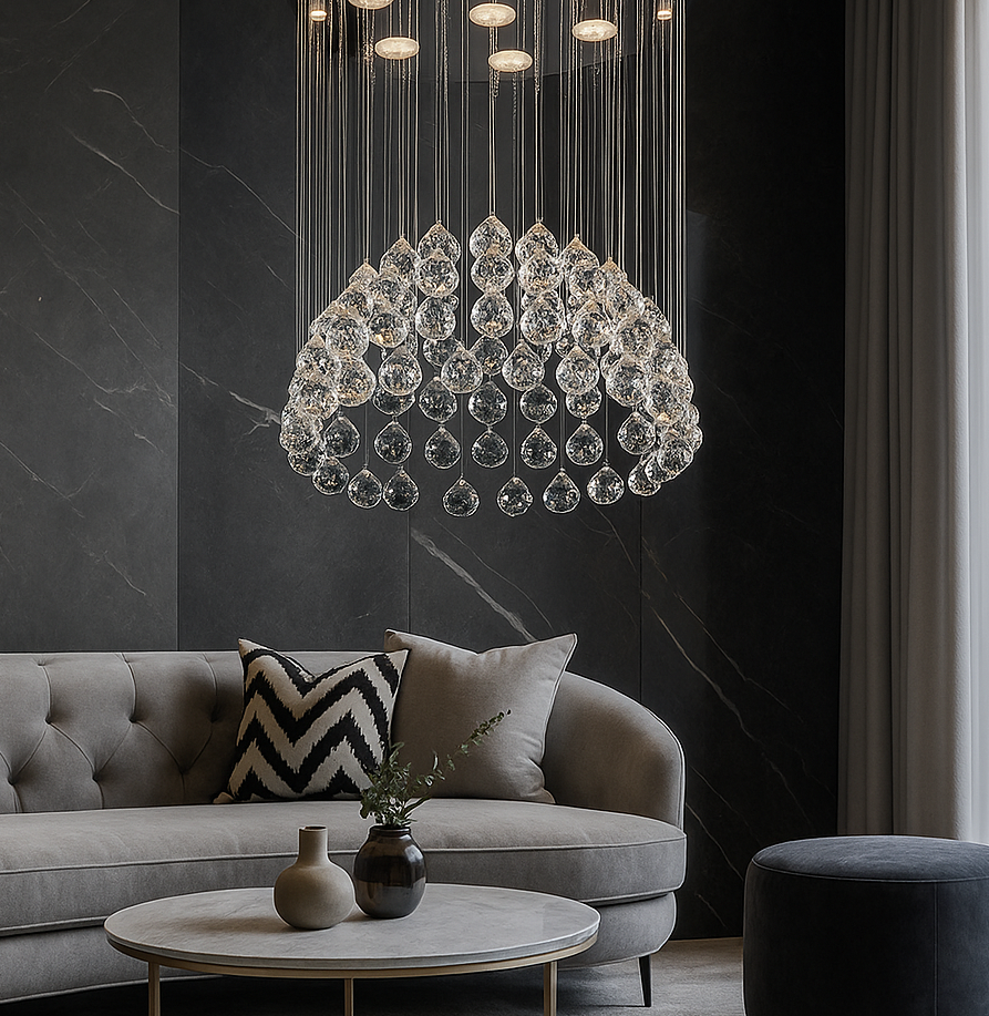 LED полилей Cristal Crysta 7x5W Silver 50CM Еквивалент 300W