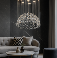 LED полилей Cristal Crysta 7x5W Silver 50CM Еквивалент 300W