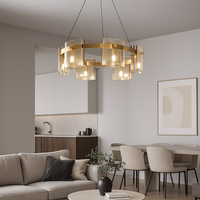 LED осветително тяло тип пендел Faye Gold с 6 елемента, еквивалент 250W