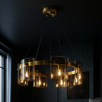 LED осветително тяло тип пендел Faye Gold с 6 елемента, еквивалент 250W