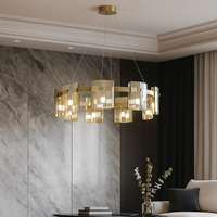 LED осветително тяло тип пендел Faye Round Gold, еквивалент 300W