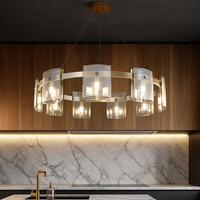 LED осветително тяло тип пендел Faye Round Gold, еквивалент 300W