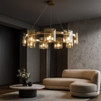 LED осветително тяло тип пендел Faye Round Gold, еквивалент 300W
