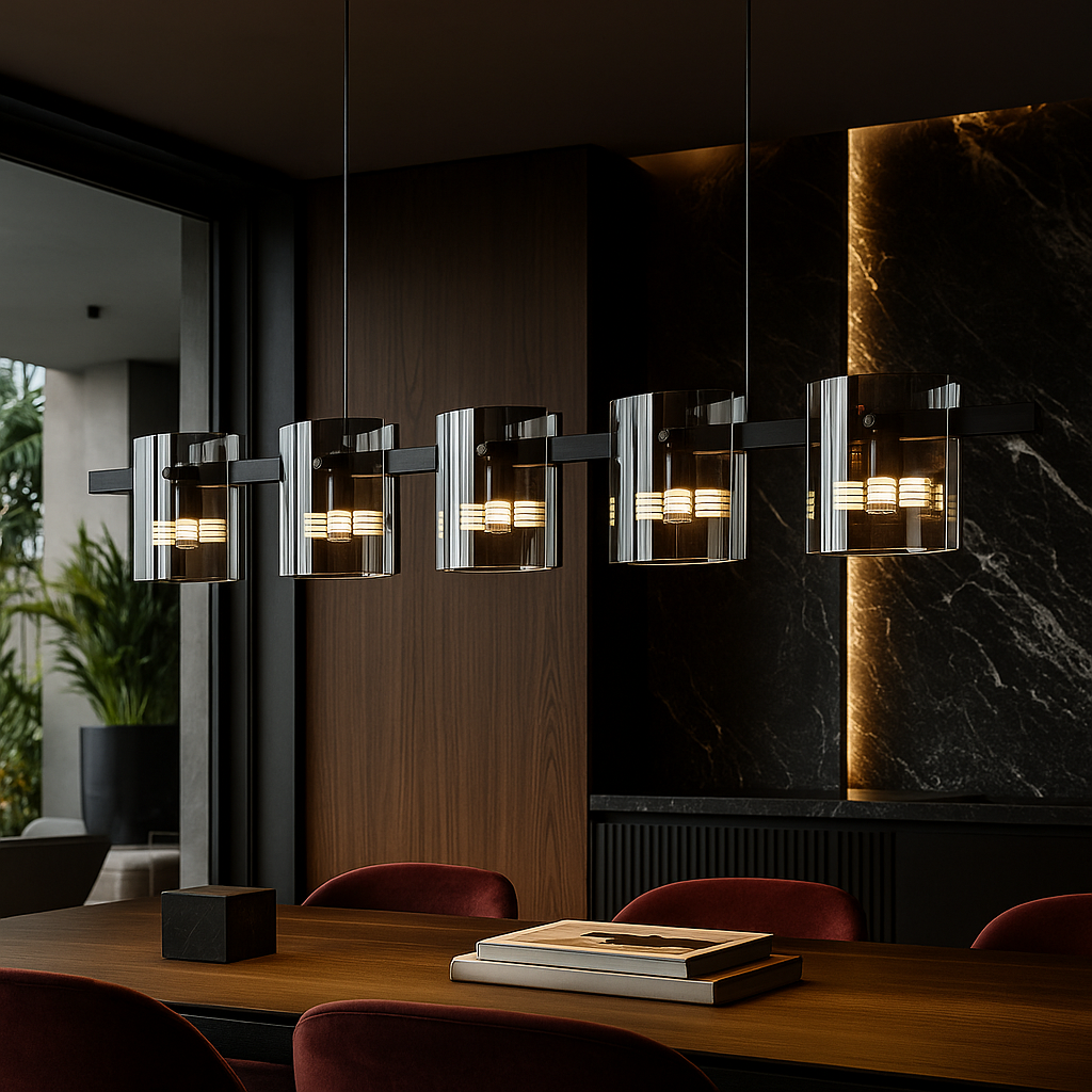LED осветително тяло тип пендел Faye Black, еквивалент 250W