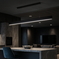 LED осветително тяло Lyne Black висящо, еквивалент 360W, с дистанционно управление