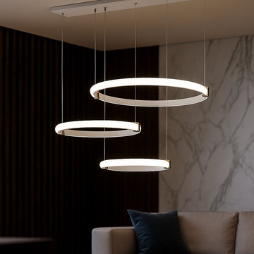 LED осветително тяло Loma White, висящо, еквивалент 500W, с дистанционно управление