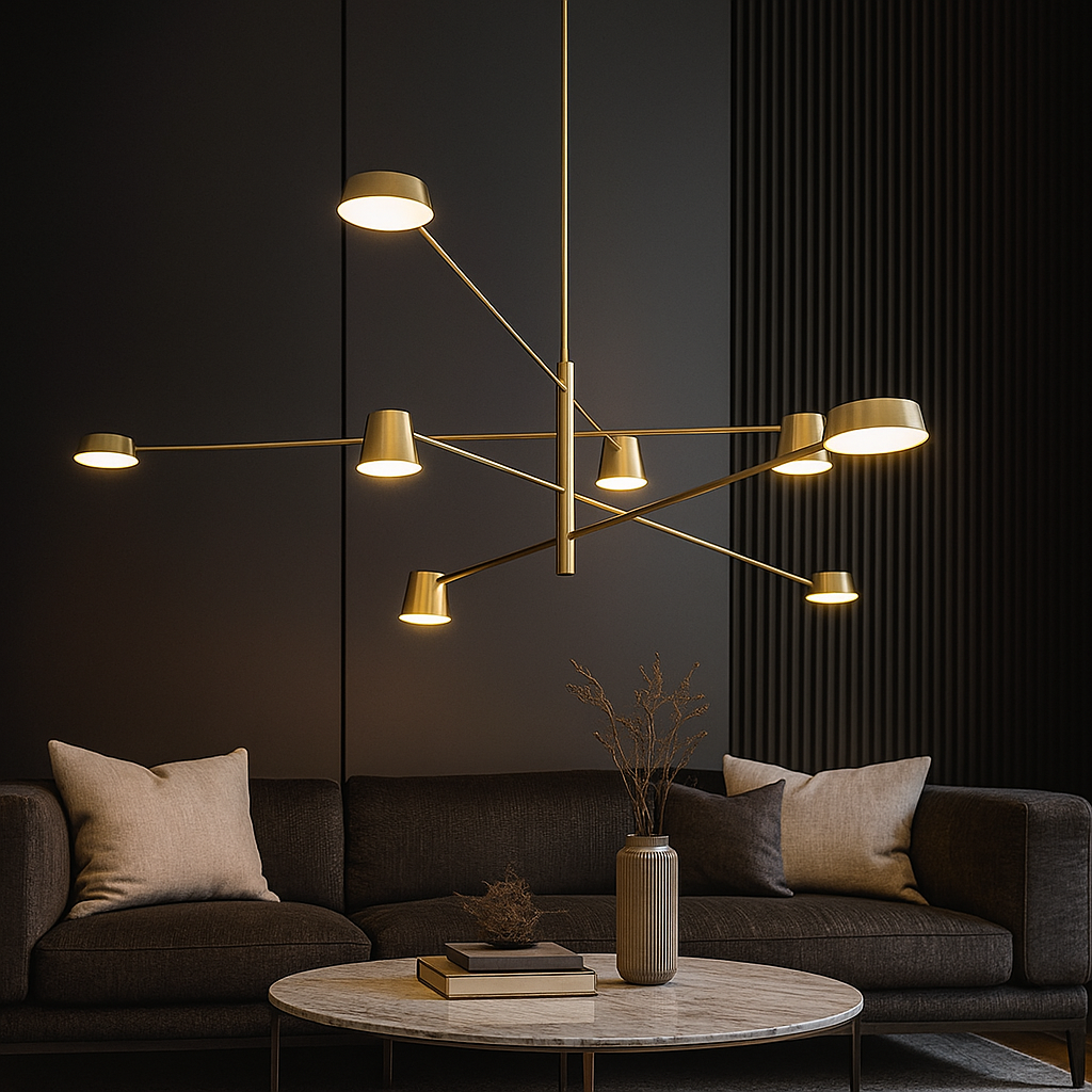 LED осветително тяло Nordic Style Maxi WEB Gold Еквивалент 600W Дистанционно