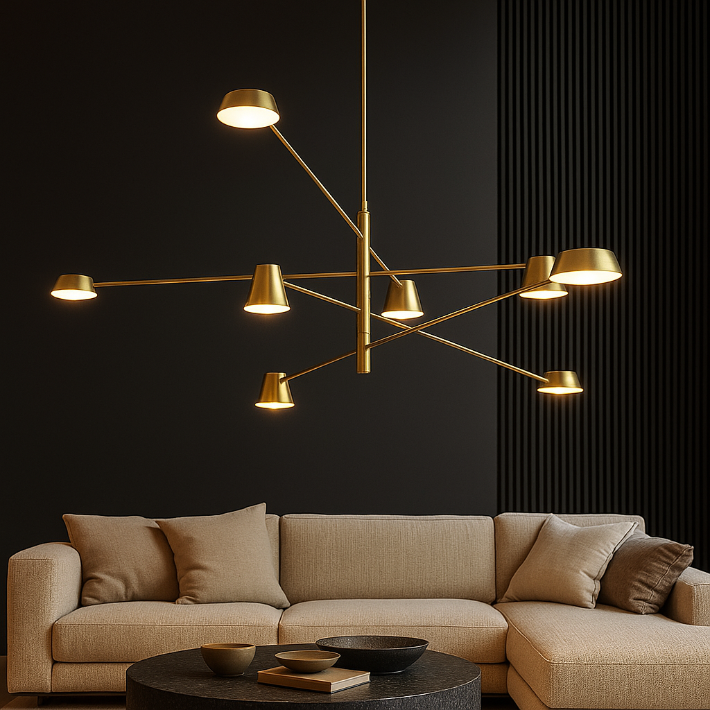 LED осветително тяло Nordic Style Maxi WEB Gold Еквивалент 600W Дистанционно