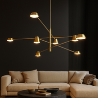 LED осветително тяло Nordic Style Maxi WEB Gold Еквивалент 600W Дистанционно