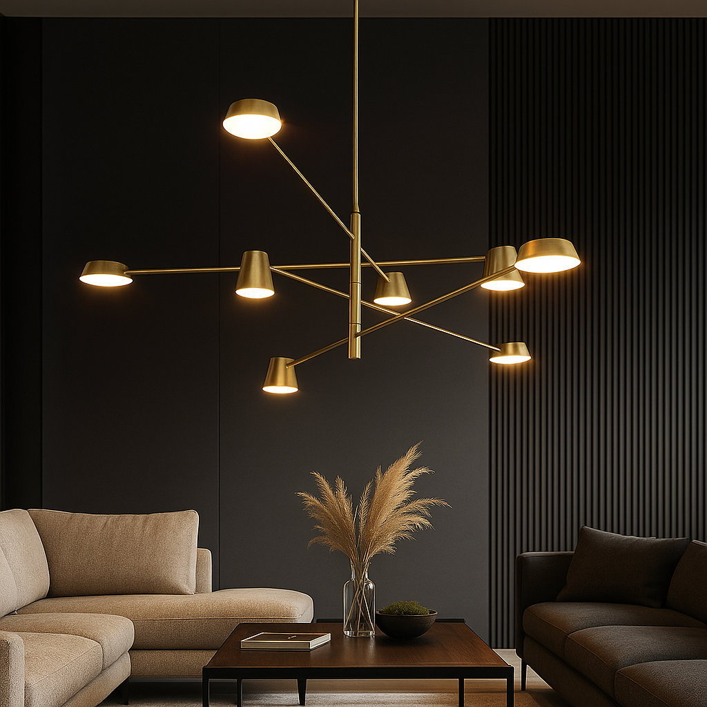 LED осветително тяло Nordic Style Maxi WEB Gold Еквивалент 600W Дистанционно