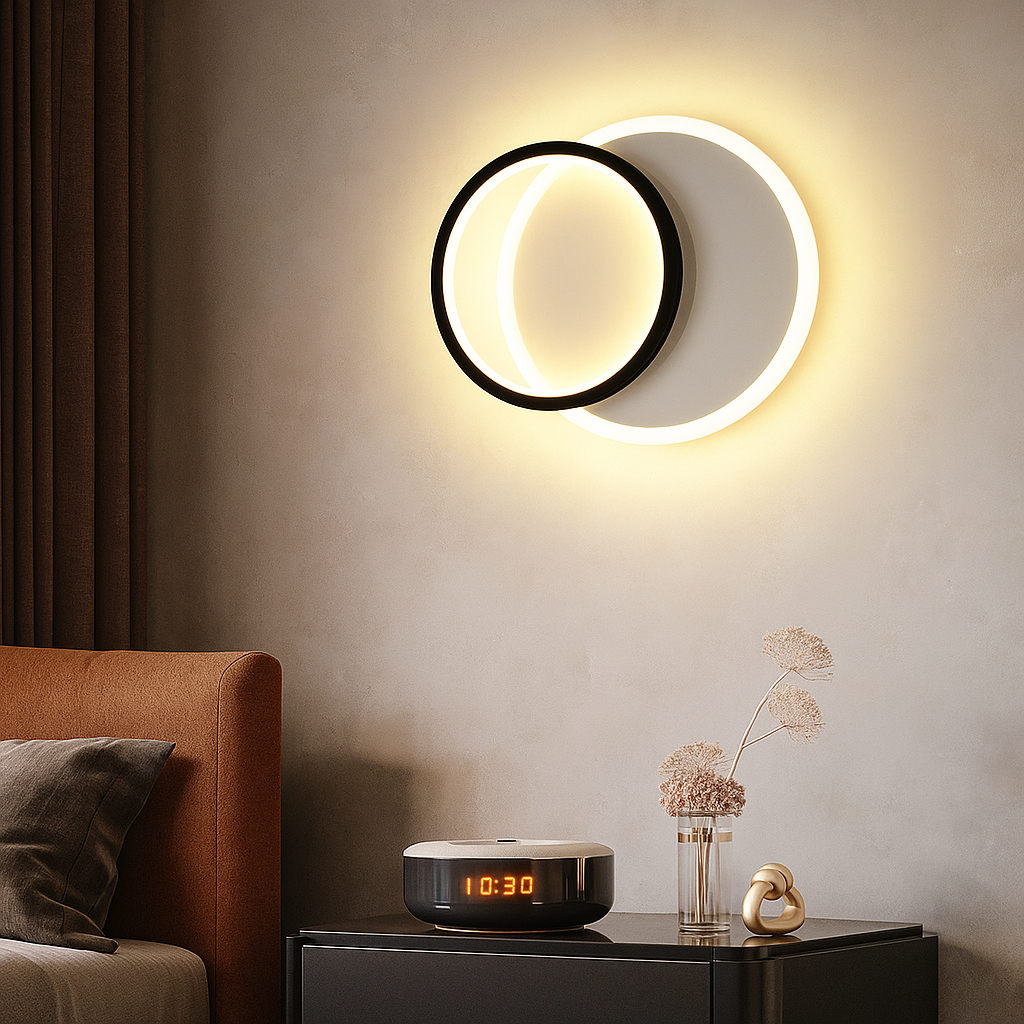 Аплик LED KARO ROUND 24W Black & White Еквивалент 2400 lm