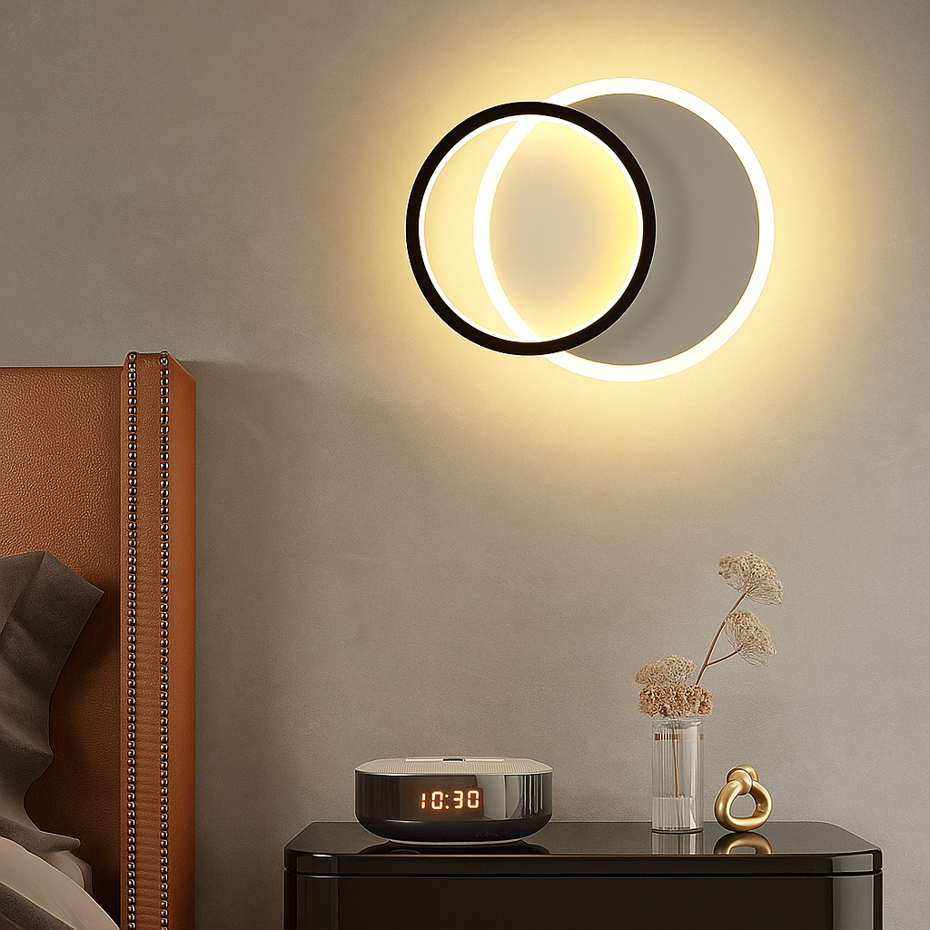 Аплик LED KARO ROUND 24W Black & White Еквивалент 2400 lm