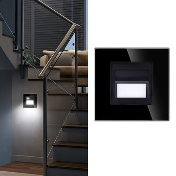 LED спот 1W JAVI квадрат Black стъкло / 4000K / 86mm / вграден