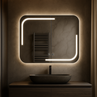LED огледало Zaur 80x60cm, Студена светлина и Обеззамъгляване