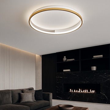 Lustra LED Aplicata JORY White&Gold Telecomanda Echivalent 600W Lighting Fixtures