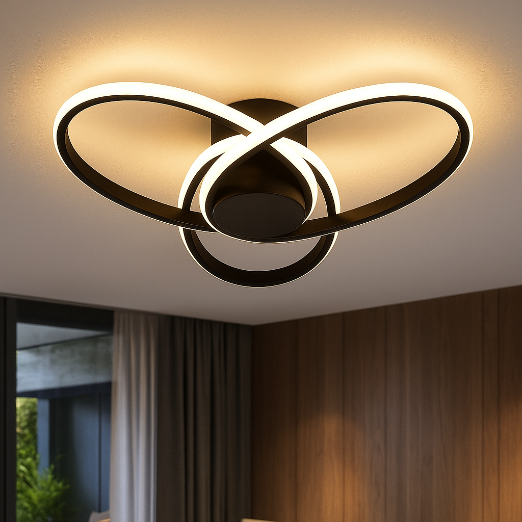 LED осветително тяло OSEN Black, за таван, с дистанционно, еквивалент 780W