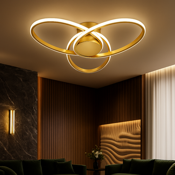 Lustra LED Aplicata OSEN Gold Telecomanda Echivalent 780W Lighting Fixtures