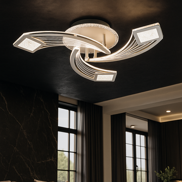 LED осветително тяло за таван AYRA Silver, еквивалент 580W, с дистанционно