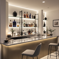 Профил за LED лента, приложен, черен, плосък XL с бял матов дифузер 2M