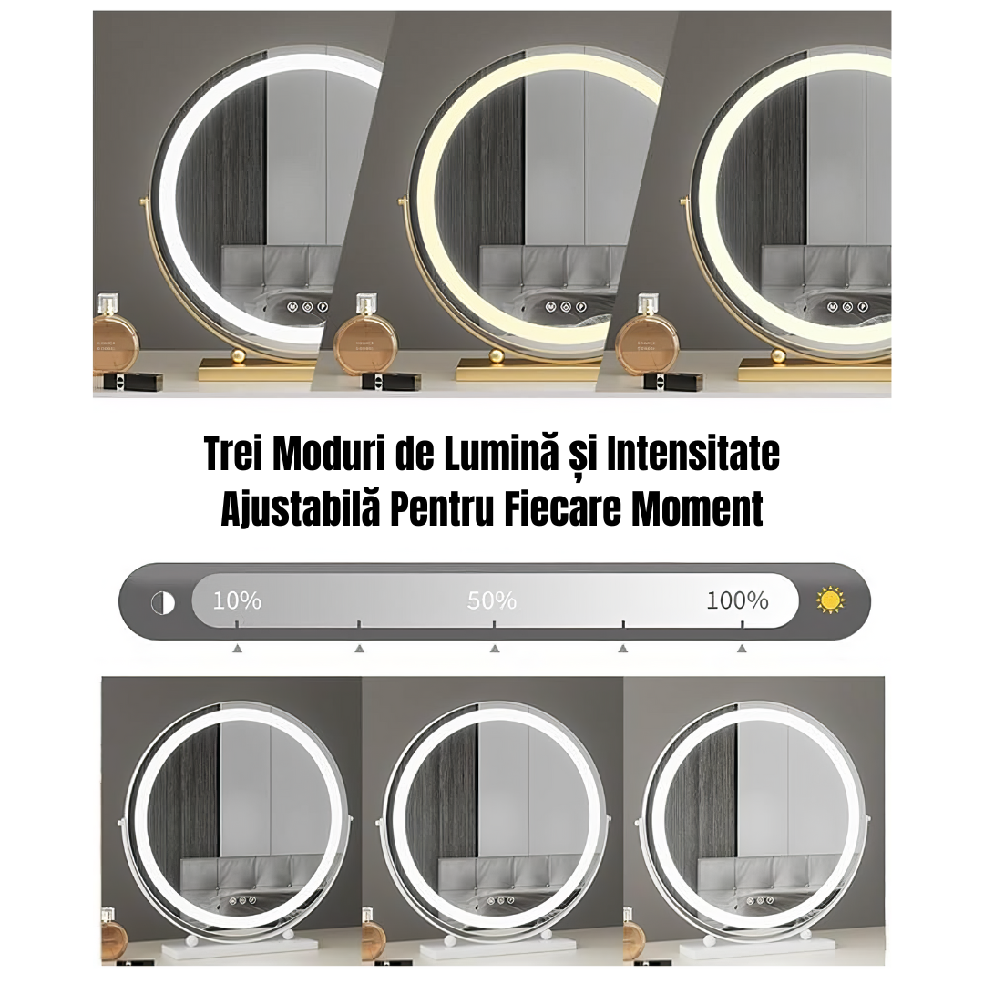 Oglinda LED Machiaj OD08 30x30CM ALBA / 30CM LED MIRROR