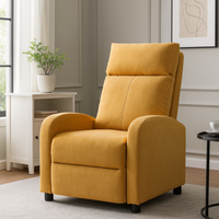 Релакс фотьойл с механизъм Recliner, текстил жълт