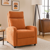 Релакс фотьойл с механизъм Recliner, текстил, оранжев