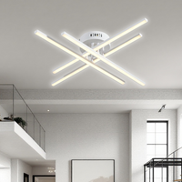 LED осветително тяло 64W X с 4 бели линии, еквивалент 500W, с дистанционно управление