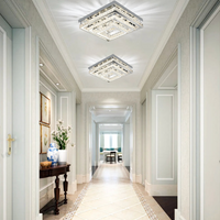 LED осветително тяло с кристали 130W Exquisite Square еквивалент 800W с дистанционно