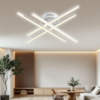 LED осветително тяло 64W X с 4 бели линии, еквивалент 500W, с дистанционно управление