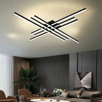 Lustra Led 6 Modern Lines Black Echivalent 600W Telecomanda Lighting Fixtures