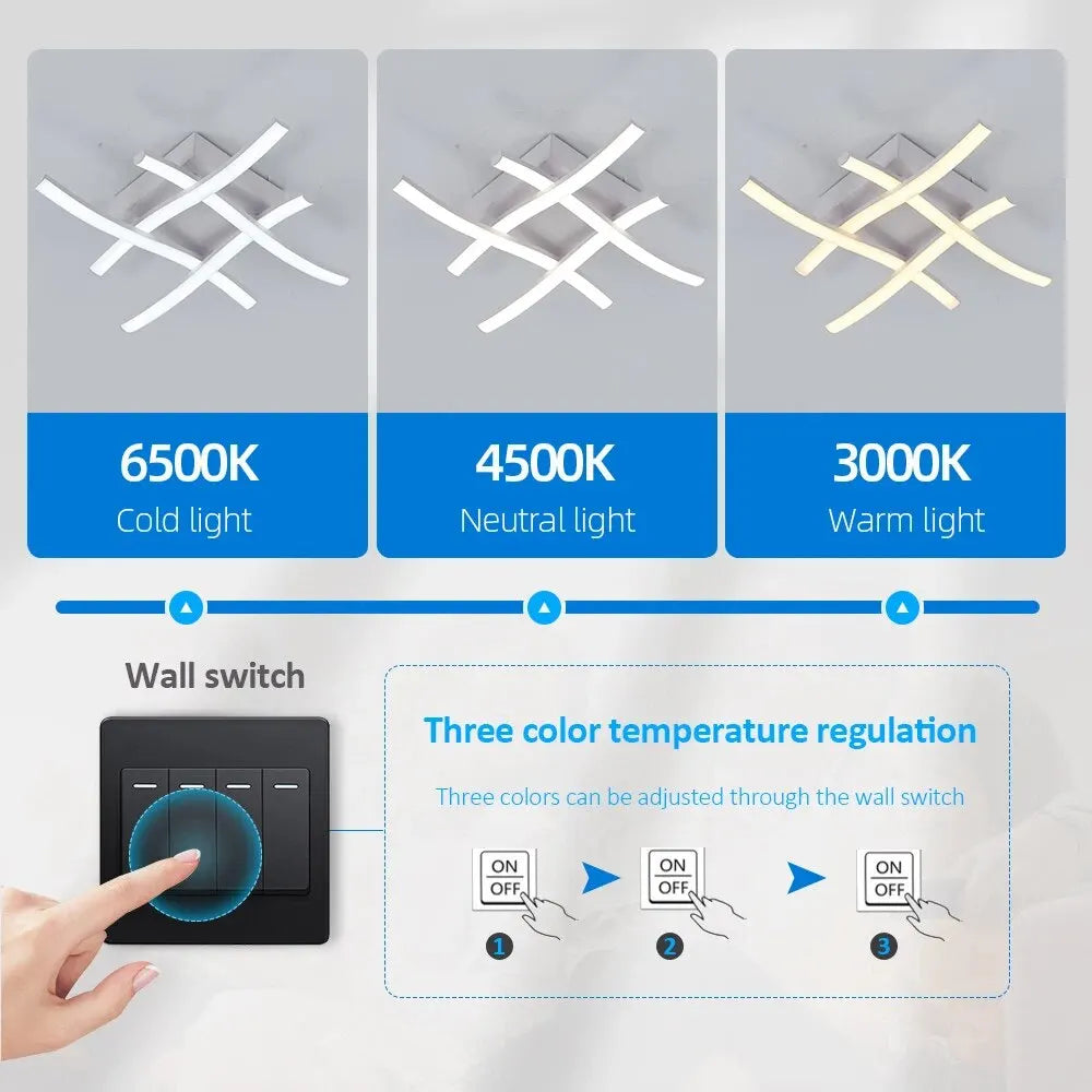 LED аплик Waves Lines бял еквивалент 300W