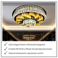 LED осветително тяло от кристал за таван Majestic Bloom с дистанционно, еквивалент 800W