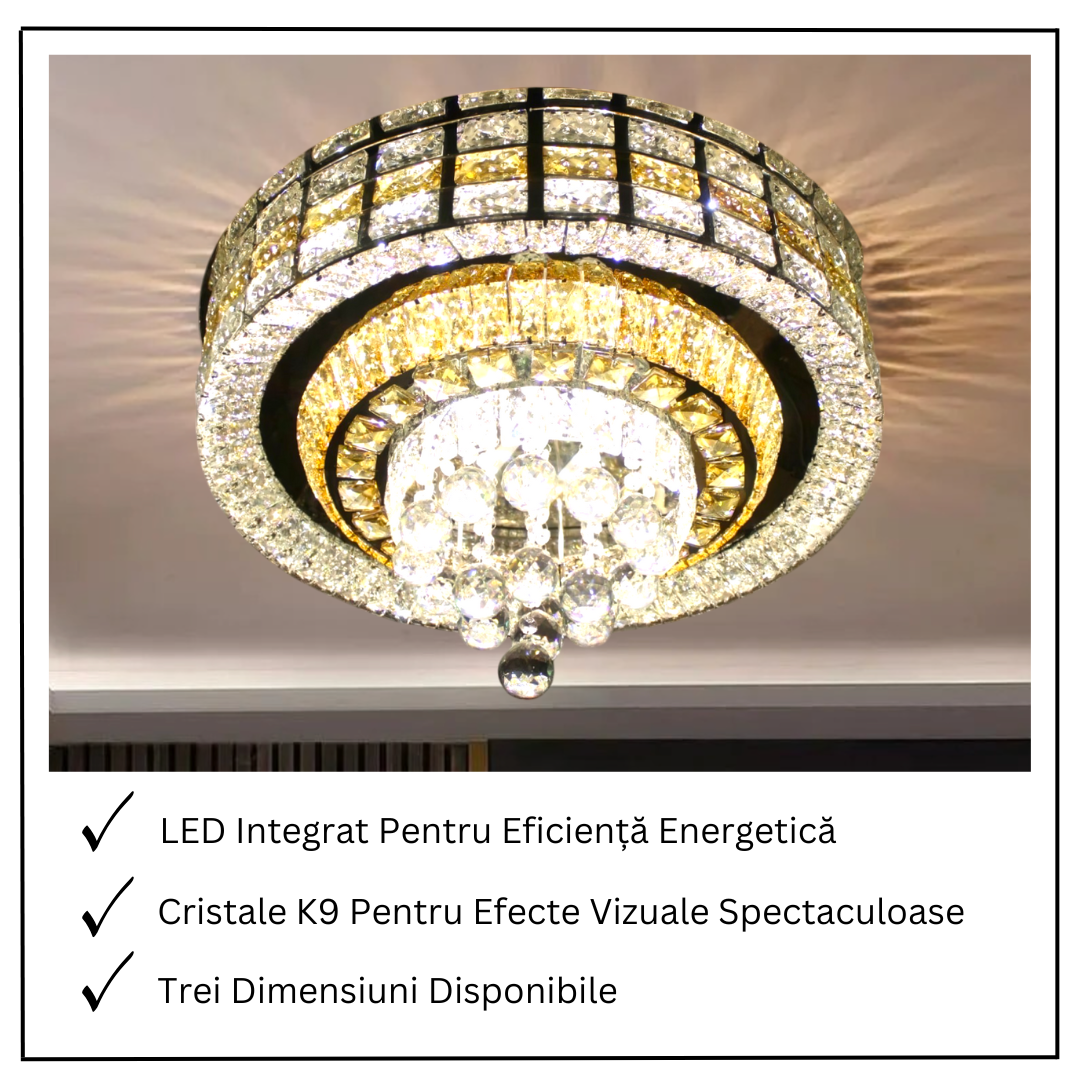 LED осветително тяло с кристали Luxor, плафониера, кръгла, с дистанционно 60-80CM