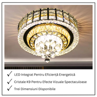 LED осветително тяло с кристали Luxor, плафониера, кръгла, с дистанционно 60-80CM