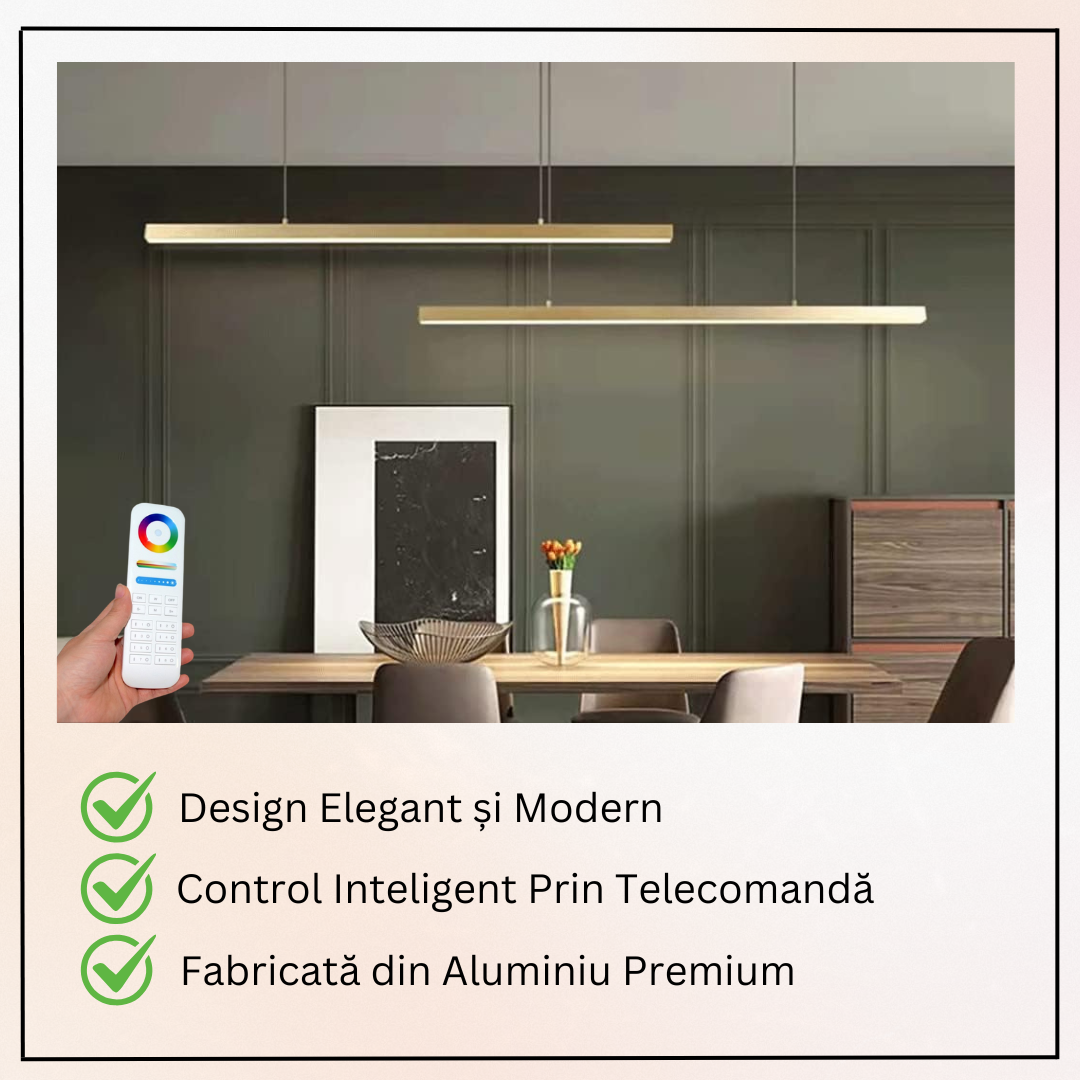 LED осветително тяло висящо 72W Elegant Office Gold еквивалент 500W