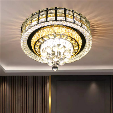 LED осветително тяло с кристали Luxor, плафониера, кръгла, с дистанционно 60-80CM