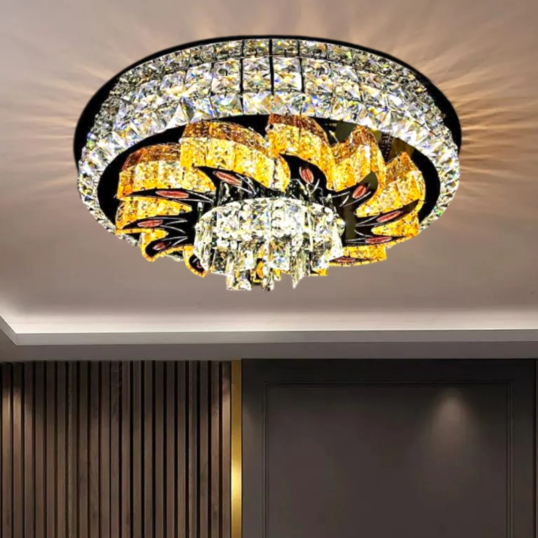 LED осветително тяло от кристал за таван Majestic Bloom с дистанционно, еквивалент 800W