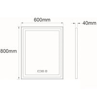LED огледало FIGRO 60x80CM функция против замъгляване, часовник, touch, 3 вида светлина