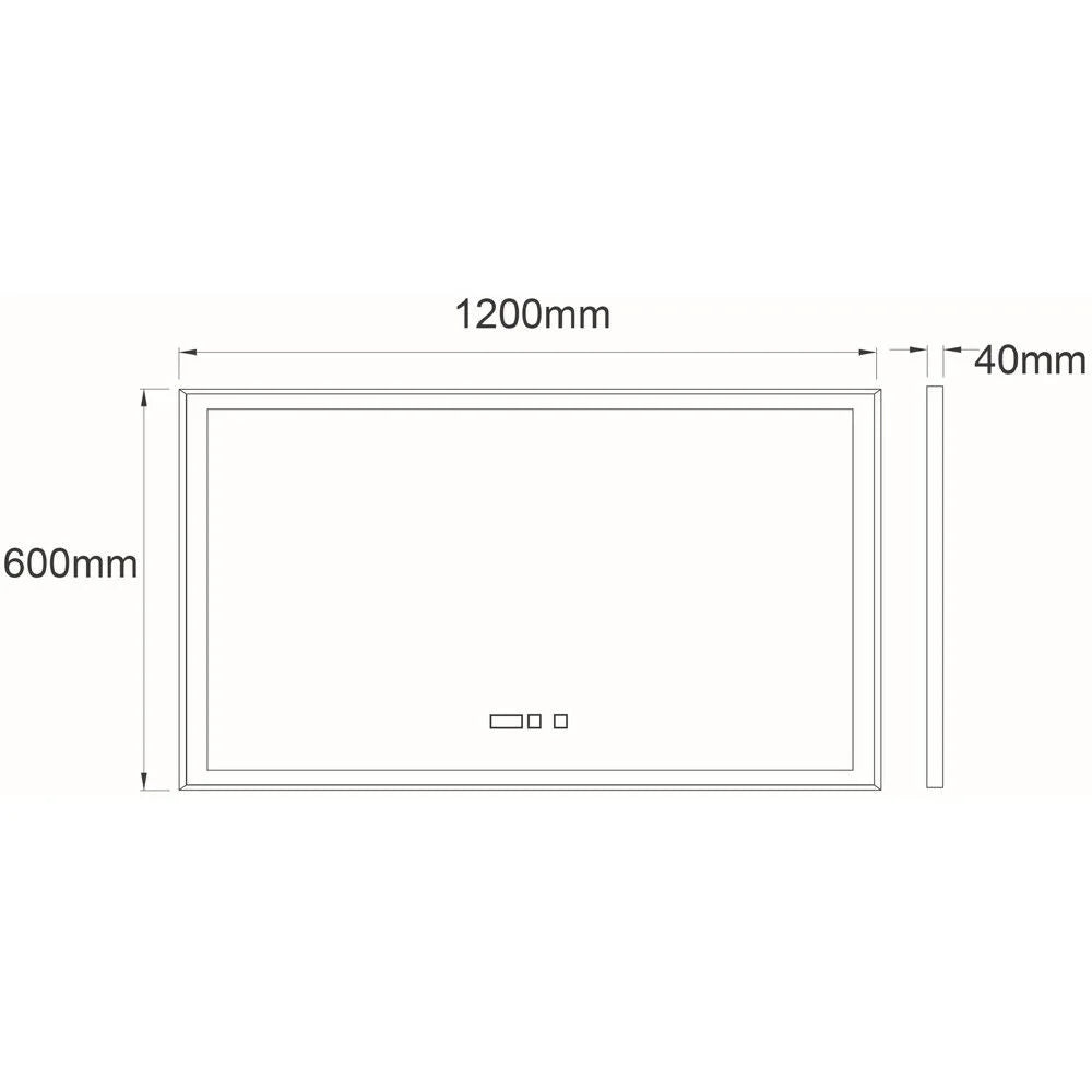 LED огледало FIGRO 120x60CM 3 вида светлина, функция против замъгляване, часовник, touch