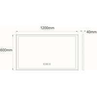 LED огледало FIGRO 120x60CM 3 вида светлина, функция против замъгляване, часовник, touch