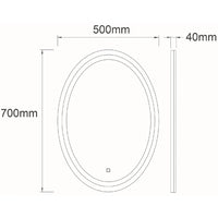 LED огледало FIGRO 50x70CM Функция против замъгляване, Часовник, Touch, 3 вида светлина