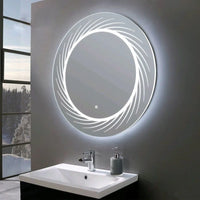 LED огледало VIONNA кръгло 60CM с функция против замъгляване, часовник, touch, 3 вида светлина