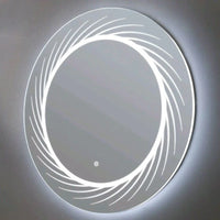 LED огледало VIONNA кръгло 60CM с функция против замъгляване, часовник, touch, 3 вида светлина
