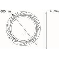 LED огледало VIONNA кръгло 60CM с функция против замъгляване, часовник, touch, 3 вида светлина