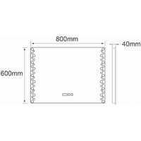 LED огледало VIONNA 80x60CM 3 вида светлина, функция против замъгляване, часовник, touch