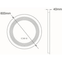 LED огледало CRESCA 60CM с функция против замъгляване, часовник, touch, 3 вида светлина