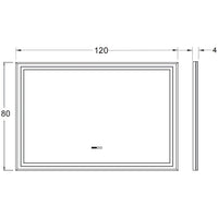 LED огледало RIVEN 120x80CM 3 вида светлина, функция против замъгляване, часовник, touch