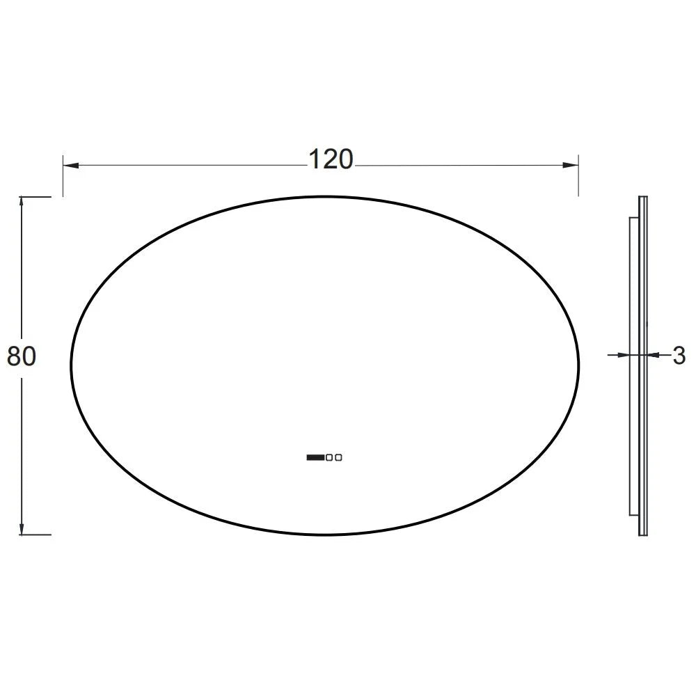 LED огледало LIMENA 120x80CM Функция против замъгляване, часовник, touch, 3 вида светлина