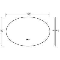 LED огледало LIMENA 120x80CM Функция против замъгляване, часовник, touch, 3 вида светлина