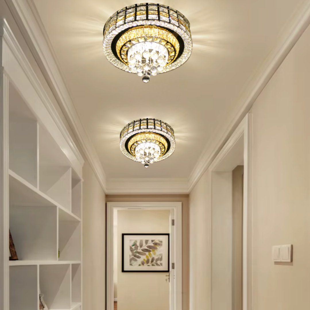 LED осветително тяло с кристали Luxor, плафониера, кръгла, с дистанционно 60-80CM